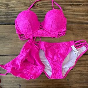 VS - Pink lace bikini set
